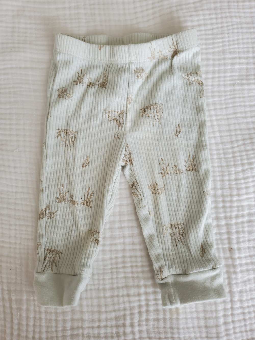 Carter's Ribbed Baby Pants with Neutral Nature Print